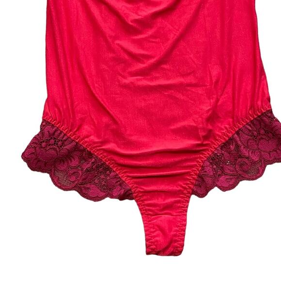 We are HAH Top Heavy Bodysuit Rouge Red Size Small NWT - Picture 3 of 6